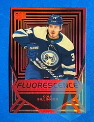 2021-22 Upper Deck Fluorescence Red #22 Cole Sillinger RC Columbus Blue Jackets